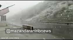 بارش برف در محور سوادکوه ، منطقه دوگل - هم اکنون بارش برف در محور سوادکوه ، منطقه دوگل - هم اکنون