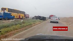 تصادف مرگبار 4 خودرو در محور اهواز- ماهشهر فیلم تصادف مرگبار 4 خودرو در محور اهواز- ماهشهر فیلم