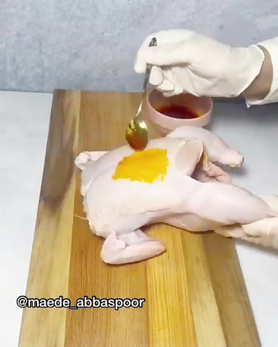 آموزش مرغ شکم پر لذید و خوشمزه