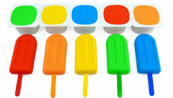 چوب بستنی رنگین کمان با برش شن...