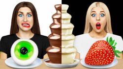 چالش فان غذای مشکی و سفید ، مو...