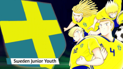 نوجوانان تیم سوئد در بازی کاپیتان سوباسا