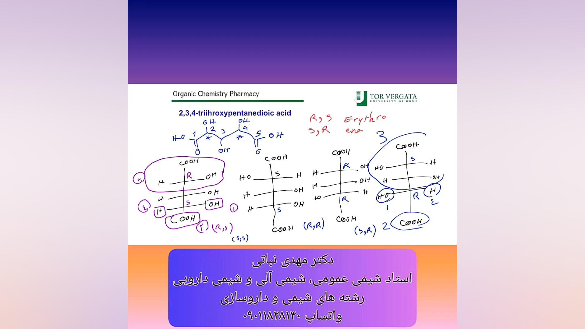 شیمی فضایی انانتیومر، دیاسترومر، مزو، ترئو، اریترو - شیمی ارگانیک (آلی) داروسازی اتوپلاستی