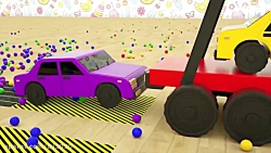 ماشین بازی کودکانه - کارتون ماشین ها با توپ های رنگی