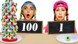 چالش غذایی جدید خوردن 100 غذای...