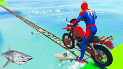 چالش عبور با موتور از روی پل و...