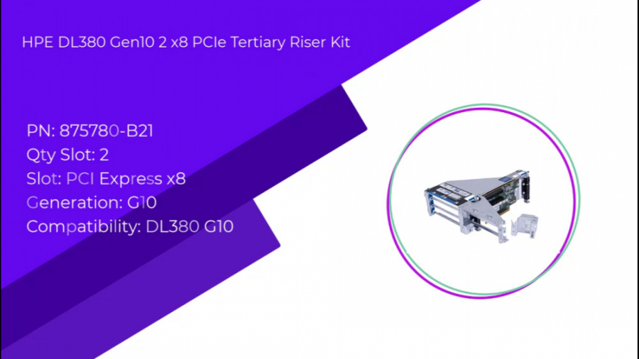 کارت رایزر HPE DL380 Gen10 2 x8 PCIe Tertiary Riser Kit