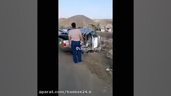 فیلم تصادف شدید پراید با نیوجرسی در کمربندی بومهن زمان68ثانیه