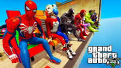 ماشین  ها و مرد عنکبوتی با ابرقهرمانان / گیم پلی GTA5 / بازی و سرگرمی