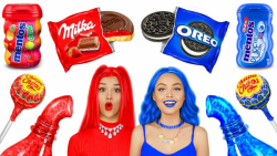 چالش رنگ غذای قرمز در مقابل آب...