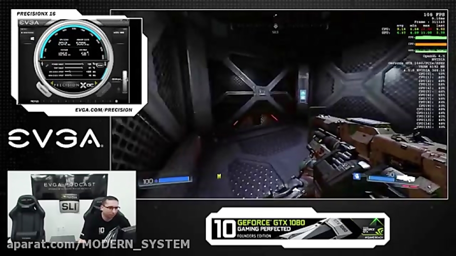 Doom Gameplay on GeForce GTX 1080 EVGA