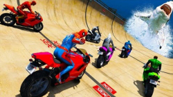چالش مسابقه موتور سواری سوپر هیروها - ابرقهرمانان مرد عنکبوتی