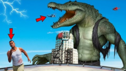 حمله کروکودیل غول پیکر به لوس سانتوس در GTA 5