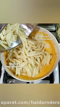 اموزش تهیه چیکن پاستا