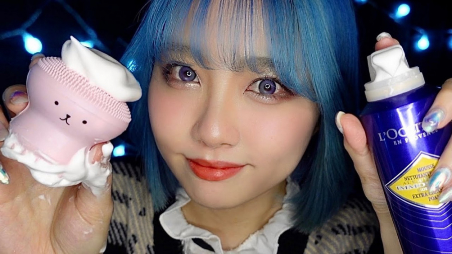 اسمر آرامش ASMR ژاپنی »» ماساژ صورت _ ضد بیخوابی دندان شیری
