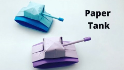 کاردستی کاغذی برای کودکان/اوریگامی برای بچه ها/تانک کاغذی