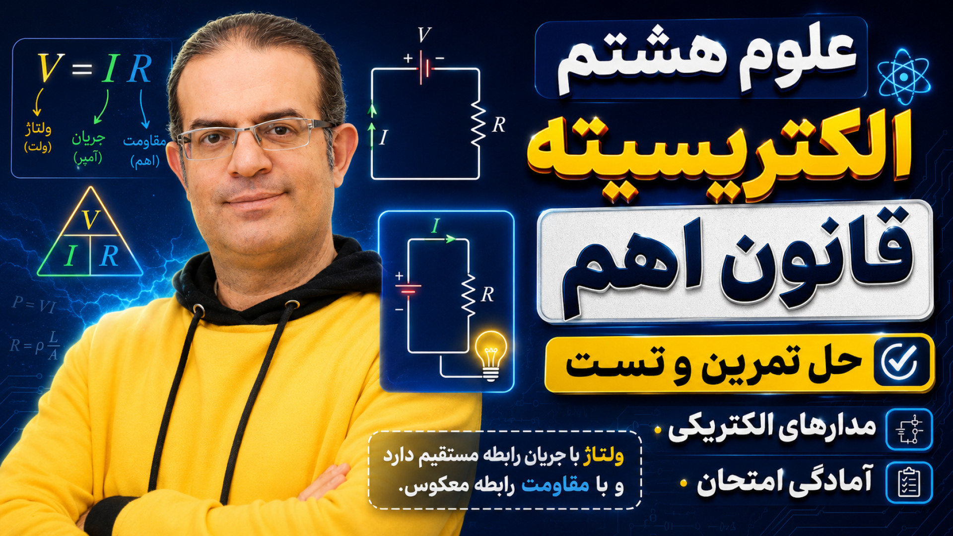 علوم هشتم الکتریسیته قانون اهم محزون