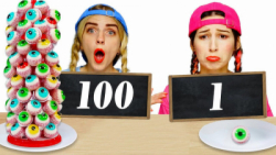 چالش غذایی جدید خوردن 100 غذای...