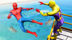 پرت شدن مرد عنکبوتی قرمز در دریا توسط مرد عنکبوتی زرد ، گیم پلی بازی جی تی ای