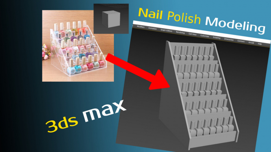 مدلسازی لاک ناخن در تری دی مکس | nail polish modeling in 3dsmax زمان747ثانیه