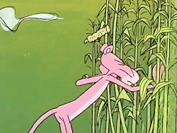 کارتون پلنگ صورتی در صورتی روی...