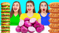 چالش غذایی ۱۰۰ لایه خنده دار...