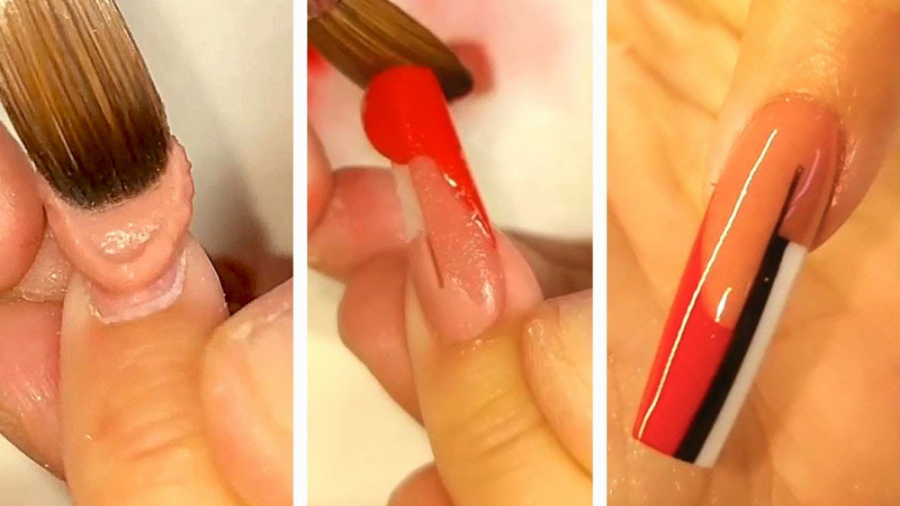 آموزش اکرولیک ناخن :: دیزاین رنگی ناخن