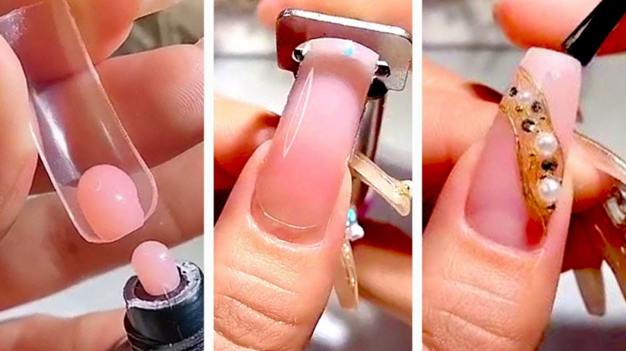 آموزش پلی ژل ناخن با دیزاین جدید :: طراحی ناخن