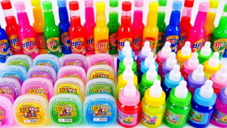 مخلوط اسلایم های شفاف و ژله ای...