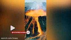 فیلم دیدنی از فوران آتشفشان در نزدیکی پایتخت ایسلند