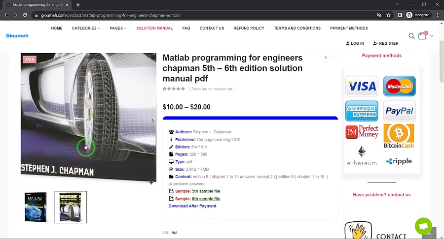 Matlab programming for engineers chapman 5th 6th edition solution ...