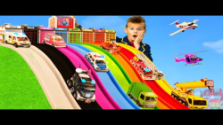 فیلم ماشین بازی کودکانه ساخت ماشین سنگین شهری و یادگیری رنگ ها به انگلیسی