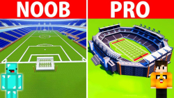 ماین کرافت نوب درمقابل پرو - چالش ساخت ایمن ترین استادیوم