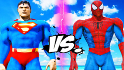 جنگ مرد عنکبوتی VS سوپرمن در بازی GTA V (طنز) کارتونی