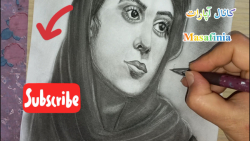 آموزش طراحی چهره _ سیاه قلم _چهره دختر _قسمت اخر