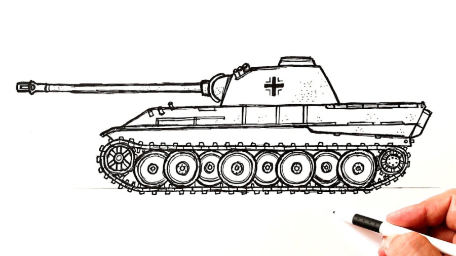 نقاشی تانک کودکان چگونه یک پلنگ تانک WW2 ترسیم کنیم