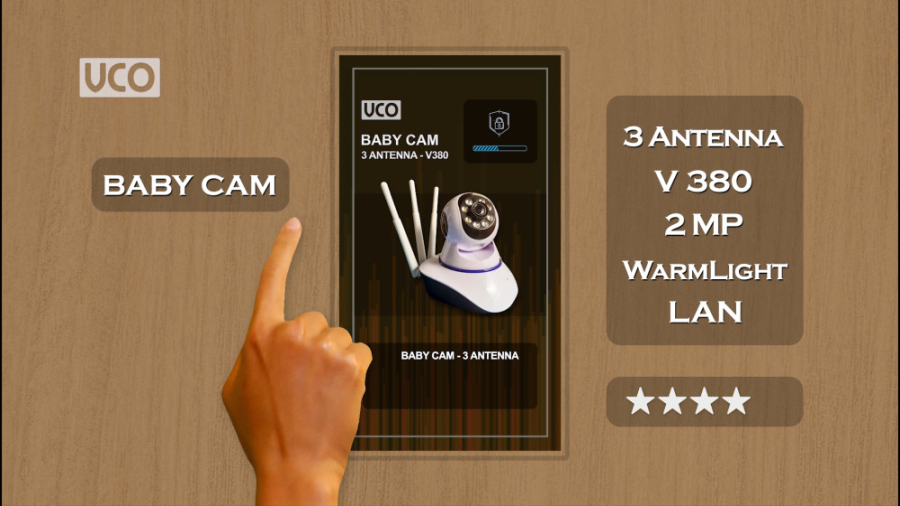 معرفی دوربین مداربسته  BABY CAM 3ANTENNA V380 زمان17ثانیه