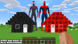 خانه مرد عنکبوتی در مقابل خانه مایلز مورالس در ماینکرافت - چالش ابرقهرمانان
