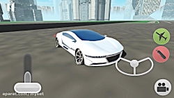 Futuristic Flying Car Driving