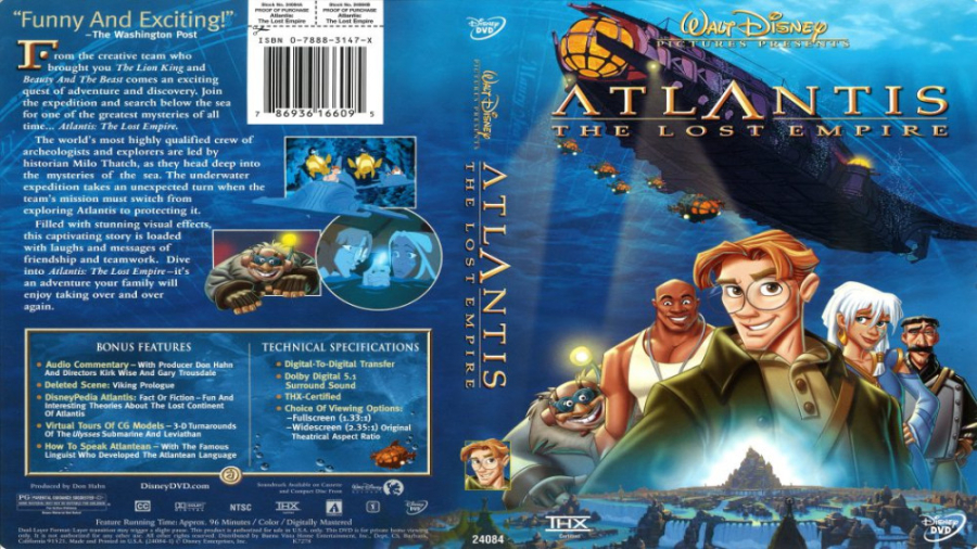 انیمیشن اتلانتیس امپراتوری گمشده {Atlantis The Lost Empire}.{2001} زمان5743ثانیه