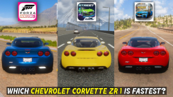 بالاترین سرعت CHEVROLET CORVETTE ZR 1 در CarX Street و Forza 5 و Car Parking