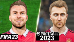 مقایسه فیس های بازیکنان منچستریونایتد در فیفا 23 و Efootball 2023 (pes 2023)