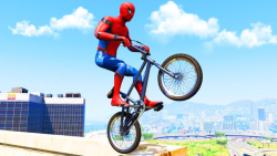 چالش دوچرخه سواری مرد عنکبوتی بر فراز ساختمانها و موانع بزرگ ، چالش مرد عنکبوتی