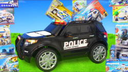 ماشین بازی جدید - کلیپ ماشین بازی - سوار ماشین پلیس با وسایل نقلیه اسباب بازی