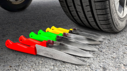 له کردن چاقو های تیز زیر ماشین...