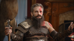 بن استیلر در نقش کریتوس در تبلیغات God Of War Ragnarok