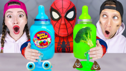 چالش غذایی با ابرقهرمانان  بطر...