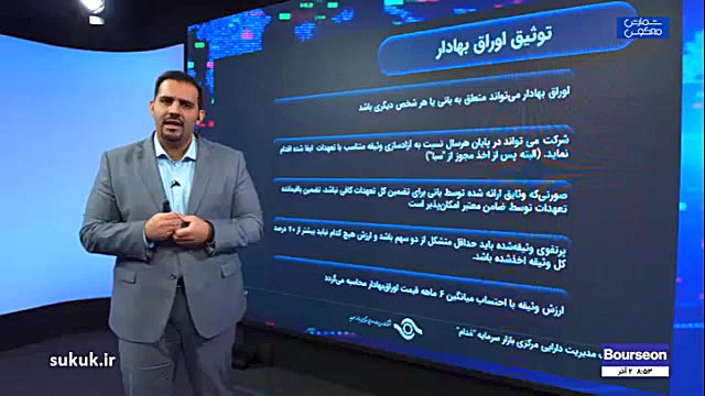 تامین , مالی , انتشار , صکوک , اجاره , عرفان , هودی , اوراق , بهادار , اجاره: , 00:11
انواع , 01:31
دارایی‌های , قبول: , 02:47
شرکت‌های , واجد , الشرایط: , 04:20
بررسی , موردی , 12:27