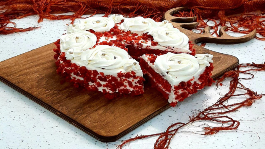 طرز تهیه کیک ردولوت با کرم پنیری