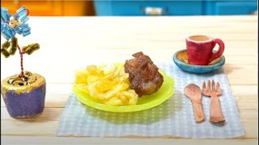 طرز تهیه سیب زمینی سرخ کرده با گوشت توپی مینیاتوری :: وسایل مینیاتوری ریز